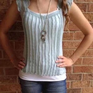 ✨SALE 💎 Free People Light Turquoise Babydoll Top